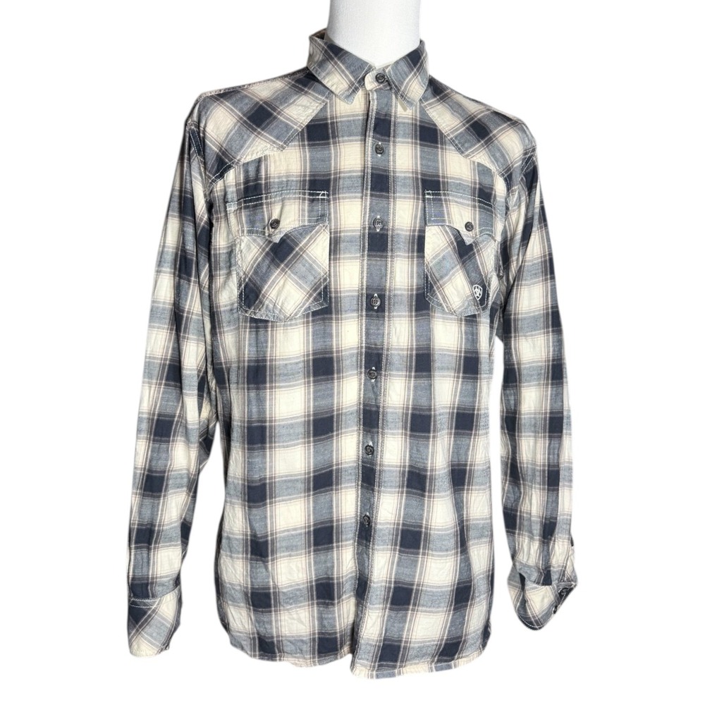 Ariat Men's Long Sleeve Retro Fit Western Flannel Print Button Shirt- XLARGE
